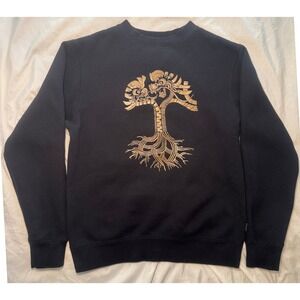 Oaklandish Dragon Tree Graphic Sweatshirt Mens XS Black Gold Streetwear Luxury